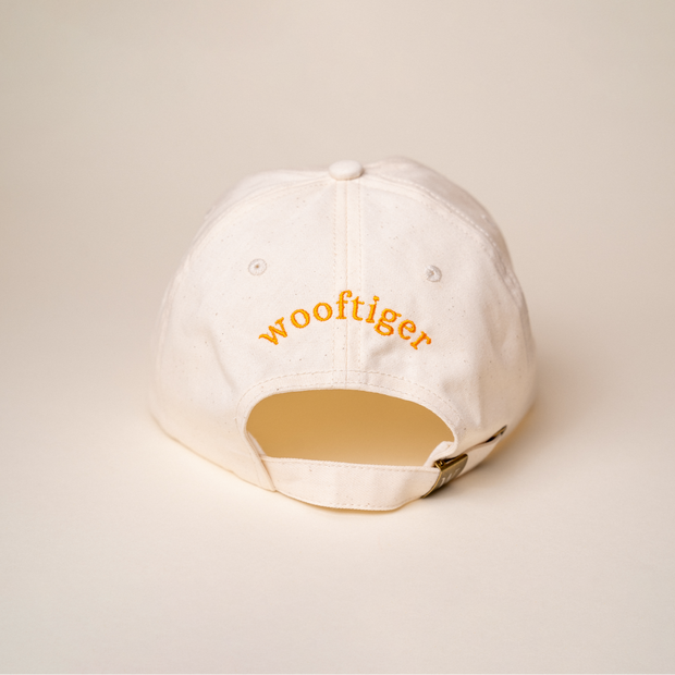 wooftiger dad cap sustainable gots dirty cream with embroidery